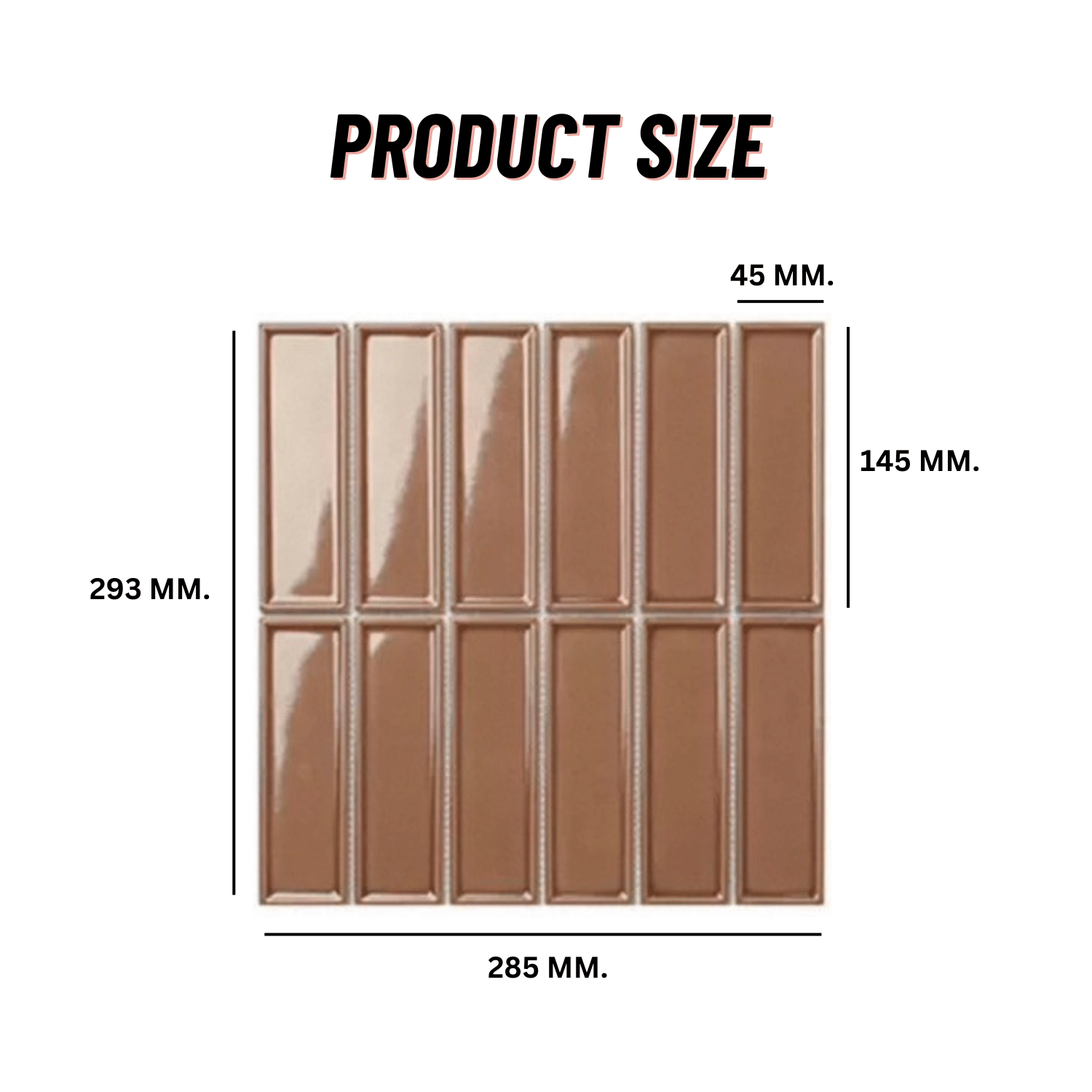 โมเสค TIMELESS TILES รุ่น BAR 29.3X28.5 ซม. สีน้ำตาล CHOCOLATE BROWN ผิวเงา_1